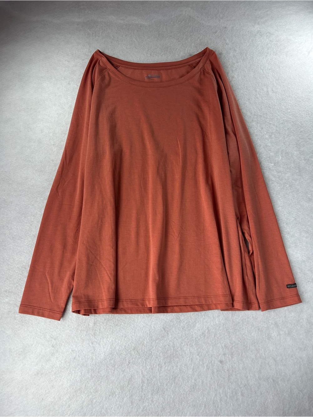 Columbia Peach Long Sleeve Tee Shirt with Back Pleat Women's XL